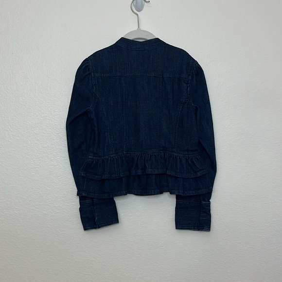 Gap Kids Girls Denim peplum jacket Sz Medium Military style - Picture 8 of 9